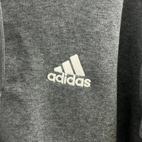 Men’s Adidas Essentials Fleece 3 Stripe Full Zip Hoodie Size Large, Gray NWT - Picture 8 of 8